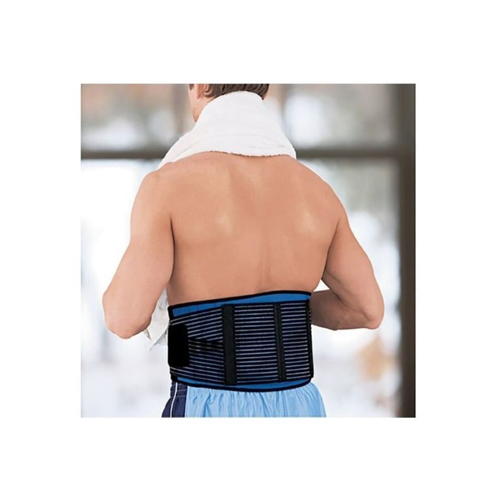 ACE Deluxe Back Stabilizer Black/Blue Unisex L/XL | Dual Strap Support Brace